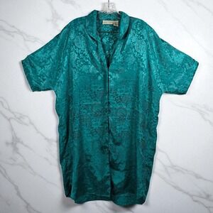 Solange Teal Green Floral‎ Robe Kimono Cover Up Women's Plus Size 14/16